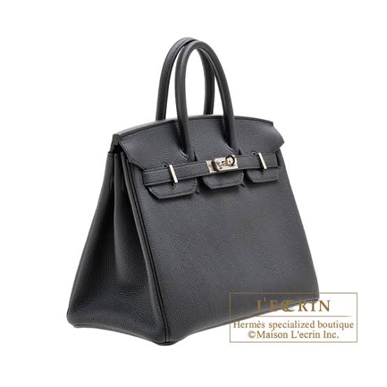 Classic Structured Black Leather Top-Handle Tote Bag